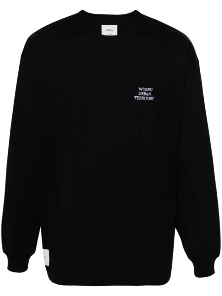 WTAPS лонгслив с вышитым логотипом, черный