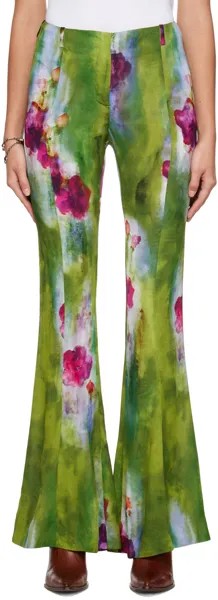 Зеленые брюки с принтом Acne Studios