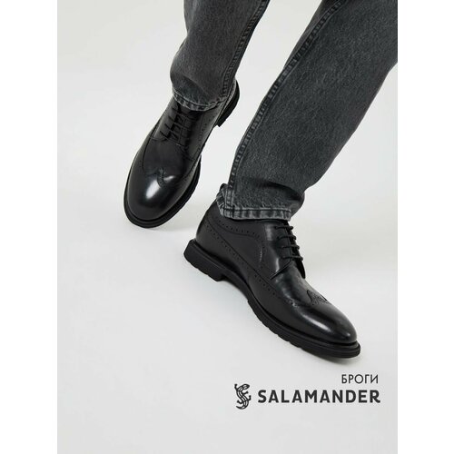 Полуботинки броги Salamander, размер 42, черный