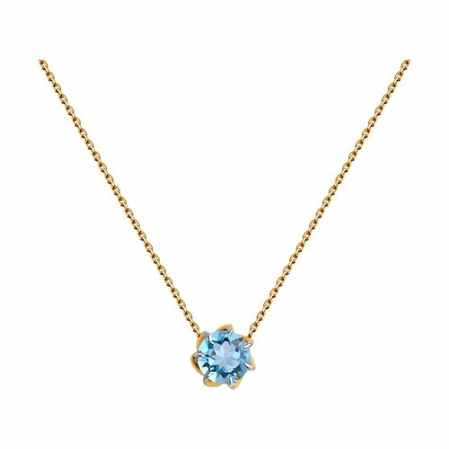 Колье Diamant, красное золото, 585 проба, топаз, длина 42 см.