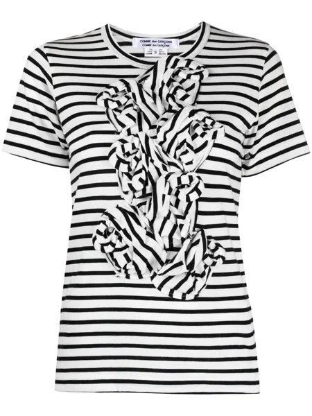 Comme Des Garçons Comme Des Garçons полосатая футболка с аппликацией