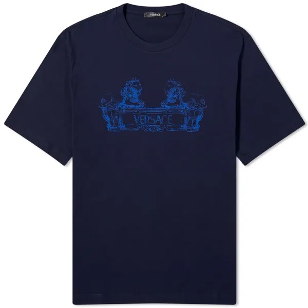 Футболка Versace Cartouche Print Tee, цвет Navy Blue