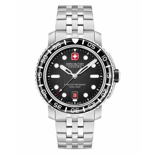 Наручные часы Swiss Military Hanowa Aqua SMWGH0001702, черный, серебряный
