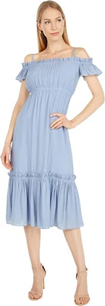 Платье Sage Off-the-Shoulder Dress, синий