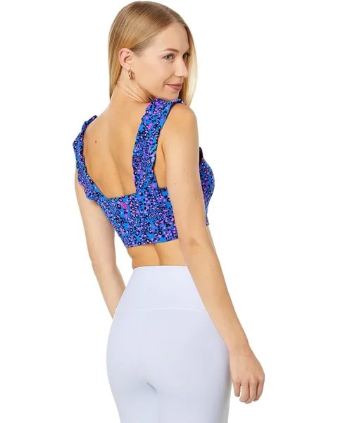 Бюстгальтер Lilly Pulitzer Karena Ruffle Sports Bra, цвет Blue Flare Growl and Prowl