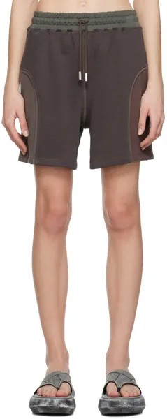 Пурпурные шорты со вставками Eckhaus Latta