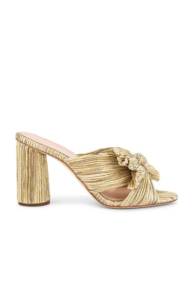 Шлепанцы Loeffler Randall Penny High Heel Pleated Knot, золотой