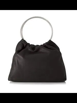 Женская черная кожаная сумочка Little Liffner с двойным ремешком на плоском ремешке