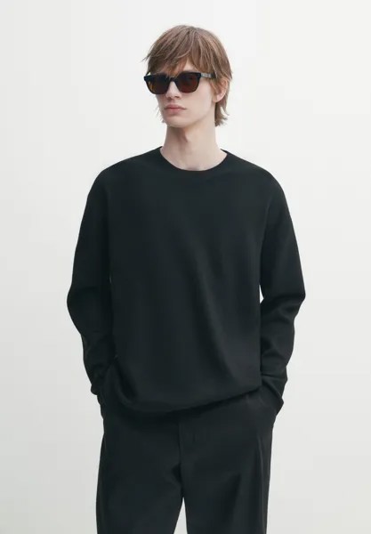 Вязаный свитер Massimo Dutti, цвет black