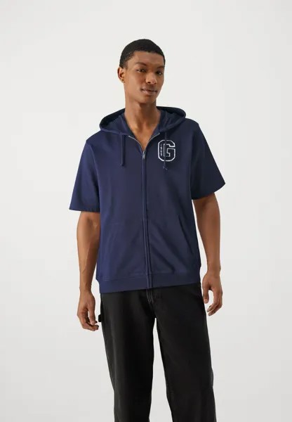 Свитер на молнии Fashion Logo Hood GAP, гобеленовый темно-синий