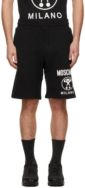 Черные шорты с двойным вопросительным знаком Moschino