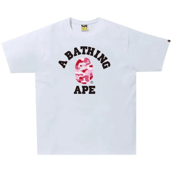 Футболка BAPE ABC Camo College Tee 'White/Pink', белый