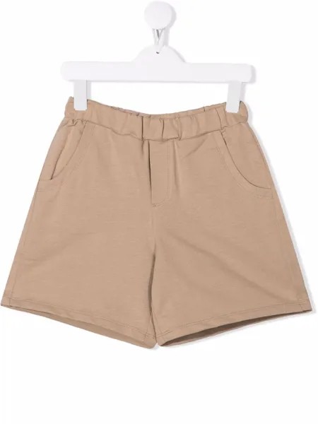 Douuod Kids logo-print cotton track shorts