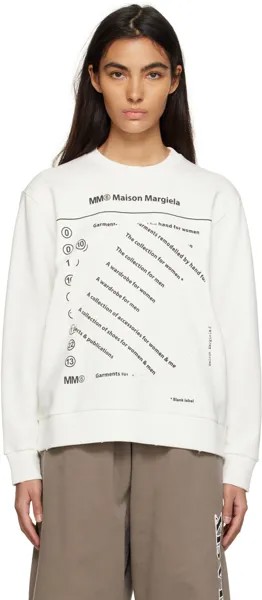Белая толстовка с принтом MM6 Maison Margiela