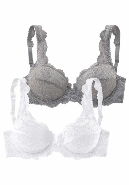 Бюстгальтер с косточками PETITE FLEUR, цвет steingrau+weiß