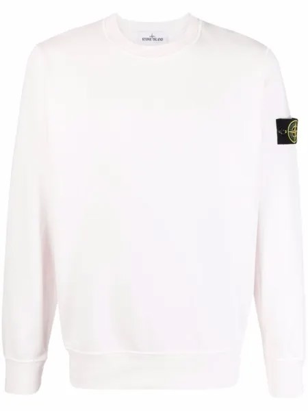 Stone Island толстовка с круглым вырезом и нашивкой Compass, розовый