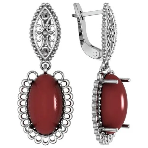 Серьги с 2 сердоликами из серебра 361519-SR