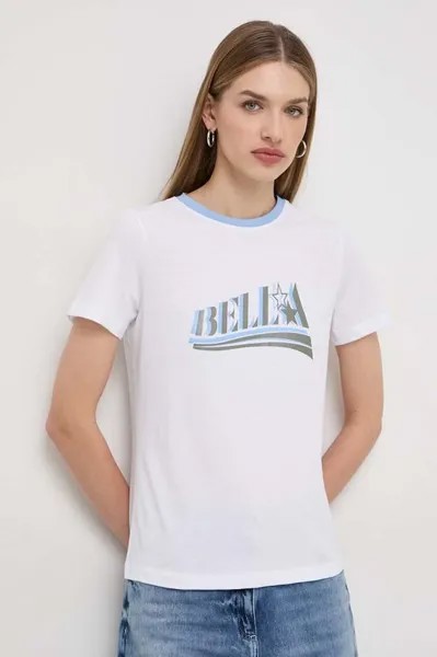 Хлопковая футболка Marella, белый