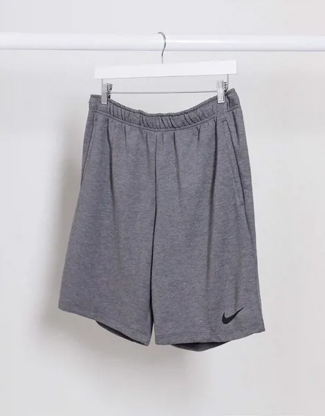 Темно-серые флисовые шорты Nike Training-Серый