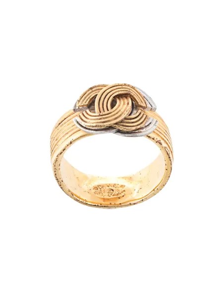 Chanel Pre-Owned фактурное кольцо с логотипом CC