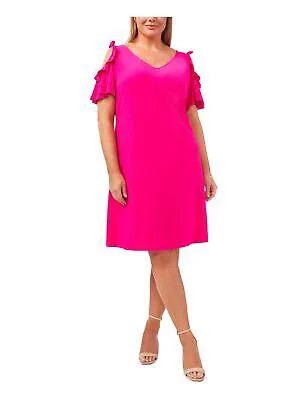 Женское вечернее платье MSK с развевающимися рукавами и V-образным вырезом выше колена + расклешенное платье размера плюс