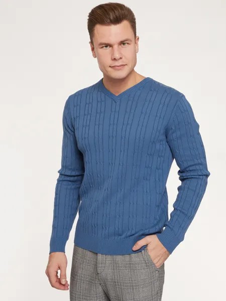 Пуловер мужской oodji 4L212169M синий 2XL