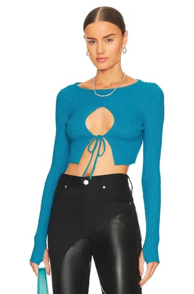 Свитер h:ours Lua Cropped Keyhole, цвет Cerulean Blue