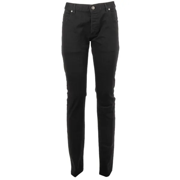 BALMAIN Джинсовые брюки SLIM с 6 карманами и текстурой логотипа, черные 11279