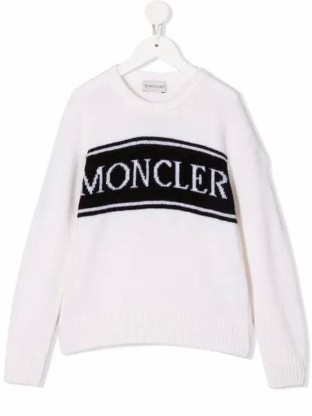 Moncler Enfant шерстяной джемпер с логотипом