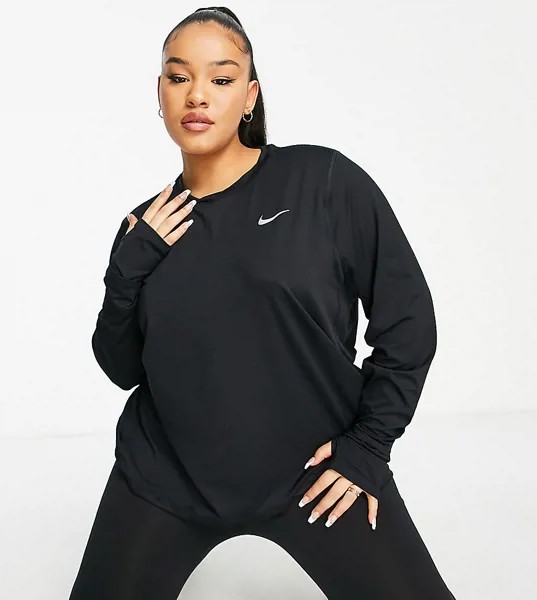 Черный топ с круглым вырезом Nike Running Plus Element Dri-FIT