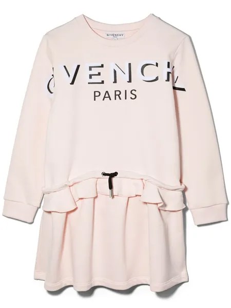 Givenchy Kids платье с кулиской и логотипом