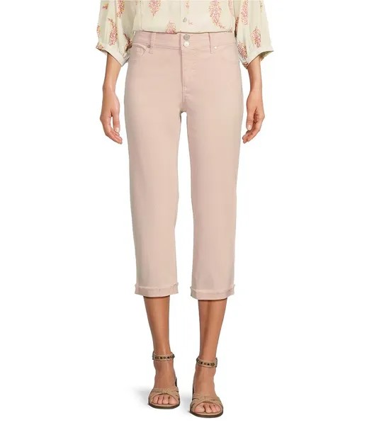 Джинсы-капри из эластичного денима Code Bleu Petite Size Soho с высокой посадкой, розовый