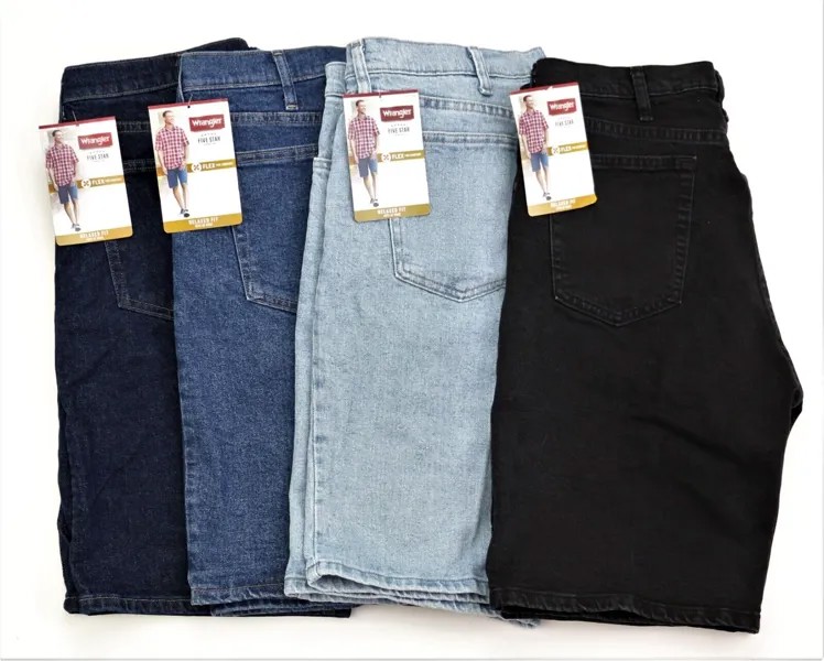 Новые мужские джинсовые шорты с 5 карманами Wrangler, четыре цвета, размеры W30-W46, внутренний шов 10 дюймов