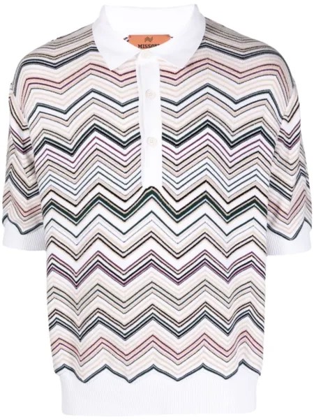 Рубашка поло с узором зигзаг Missoni, белый