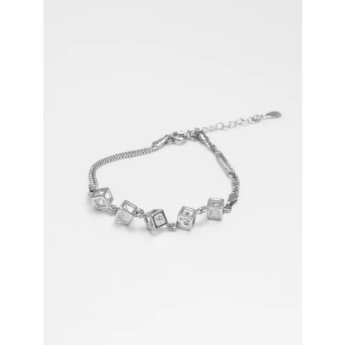 Браслет-цепочка Shine & Beauty, кристаллы Swarovski, размер 17 см, серебристый