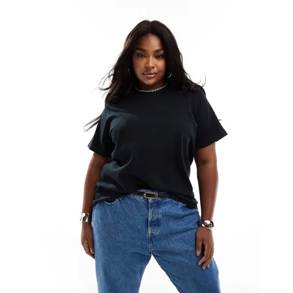 Футболка Asos Design Curve Heavyweight Regular Fit, черный