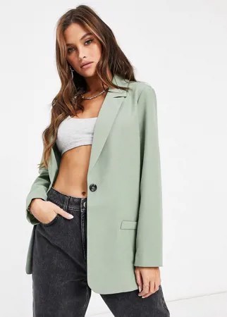 Шалфейно-зеленый однобортный пиджак ASOS DESIGN