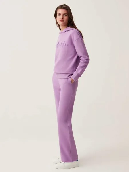 Джоггеры для фитнеса прямого кроя из флиса с кулиской Ovs, цвет lilac