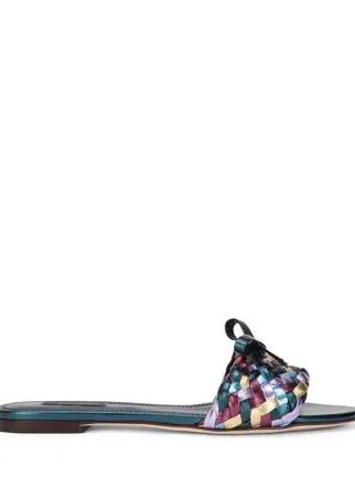 Dolce & Gabbana мюли с эффектом металлик