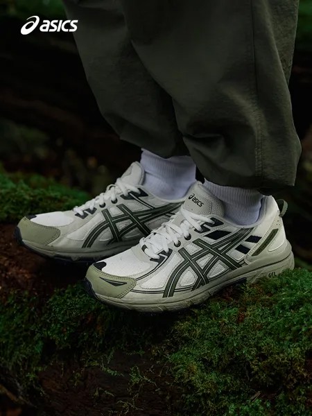 Кроссовки мужские Asics для бега Gel-Venture 6 удобные, белый / зеленый