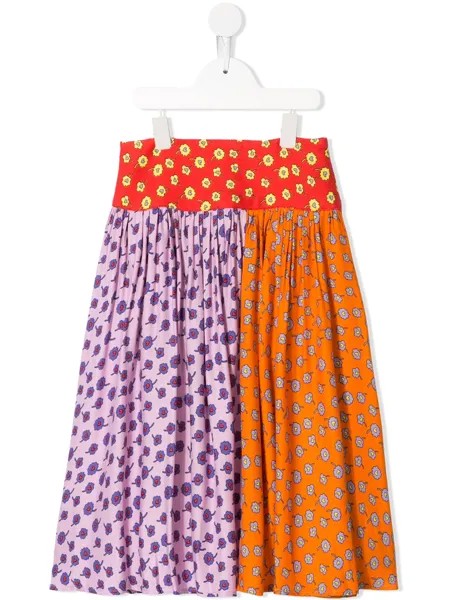 Stella McCartney Kids юбка с цветочным принтом и вставками