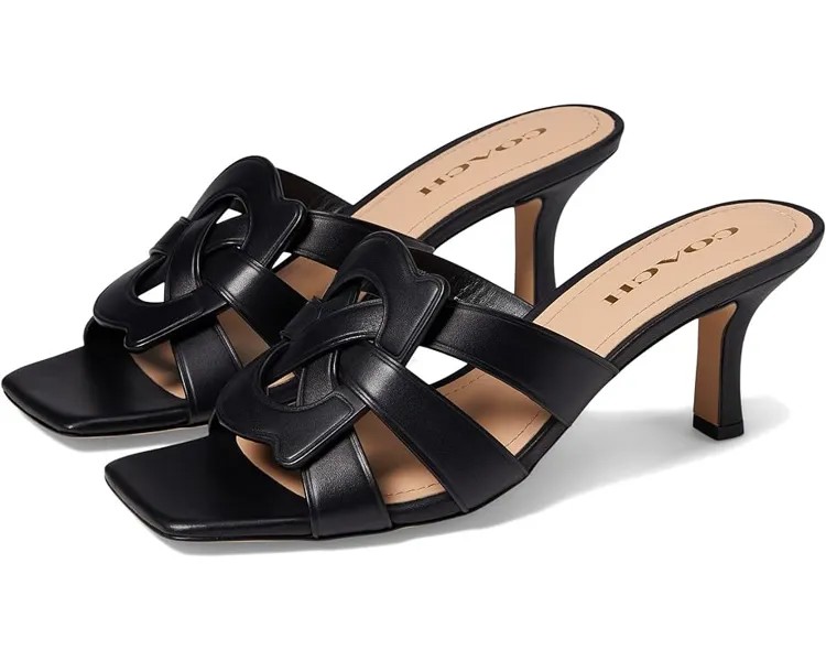 Туфли COACH Tillie Leather Sandal, черный