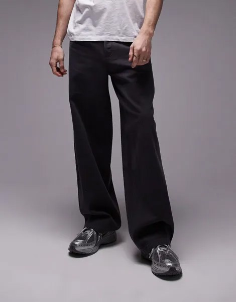 Topman - Широкие джинсы антрацитового цвета