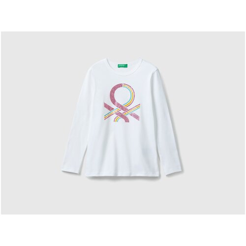 Лонгслив UNITED COLORS OF BENETTON, хлопок, размер 160 (EL), белый