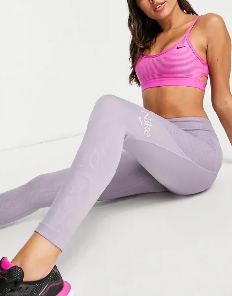 Фиолетовые леггинсы длиной 7/8 Nike Running Femme Dri-FIT-Фиолетовый цвет