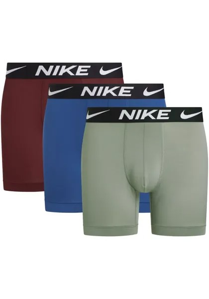 Боксеры NIKE Underwear (упаковка, 3 шт.), с контрастной фирменной этикеткой, цвет Drk Stcc/Court Blue/Drk Tm Rd