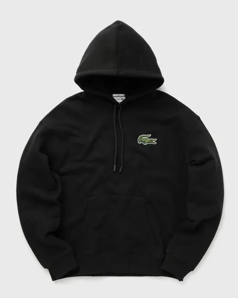 Худи Lacoste Loose Fit Fleece Hoodie, черный