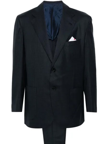 Kiton костюм в ломаную клетку с однобортным пиджаком, синий