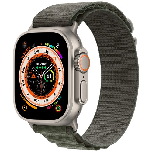 Умные часы Apple Watch Ultra 49 мм Titanium Case, титановый/оранжевый Alpine Loop