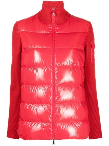 Moncler кардиган с дутыми вставками, красный